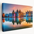 Large canvas print of a European cityscape in muted earth tones, ideal for kitchen wall decor.