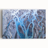 Black and white photograph of a serene Icelandic landscape on stretched canvas, suitable as kitchen wall art.