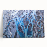 Black and white photograph of an Icelandic landscape on stretched canvas, ideal for kitchen wall art.