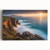 Black and white photo of an Irish landscape on stretched canvas, ideal for kitchen wall art or bedroom decor.