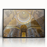 Large abstract wall art depicting a scenic view of Rome in muted earth tones on a framed acrylic.