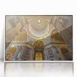 Mid-century modernist art of Rome, featuring muted earth tones on a framed acrylic, ideal for nursery wall art.