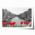 Venice scenery in muted watercolor tones on a rolled canvas, suitable for art wall dining room.