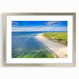 Extra large abstract art print of a European landscape in muted earth tones, framed in silver, ideal for living room decor.