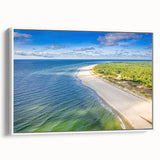 Vintage poster art of a European scenery in Poland on a framed canvas, featuring a color palette of muted earth tones.