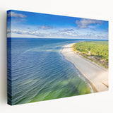 Side view of a stretched canvas featuring a scenic European landscape in muted earth tones, ideal for kitchen wall art.