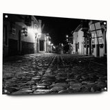 Acrylic glass print of Barcelona skyline in muted earth tones, suitable for bedroom or dining room decor.