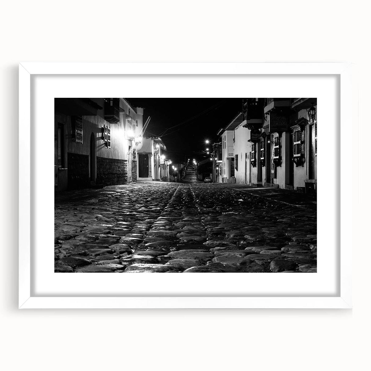 Textured abstract art print of Barcelona scenery in muted earth tones on a framed white canvas, suitable for bedroom decor.