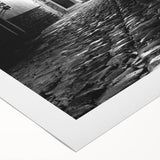 Art deco poster of Barcelona skyline in pastel shades on rolled canvas, suitable for dining room wall art.