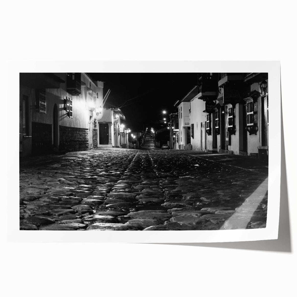 Rolled print of Barcelona scenery with floral accents in soft colors, suitable for art wall dining room.