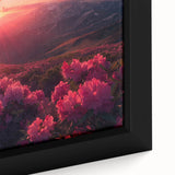 Extra large black wall art featuring a textured, colorful European scenery on framed canvas, ideal for living room decor.