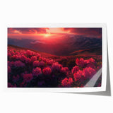 Extra large rolled print of a serene Ukrainian landscape with soft floral elements, in muted earth tones.