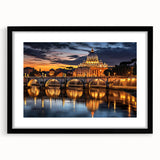 Abstract art print of the Vatican scenery in vibrant colors on a textured, extra-large framed canvas.