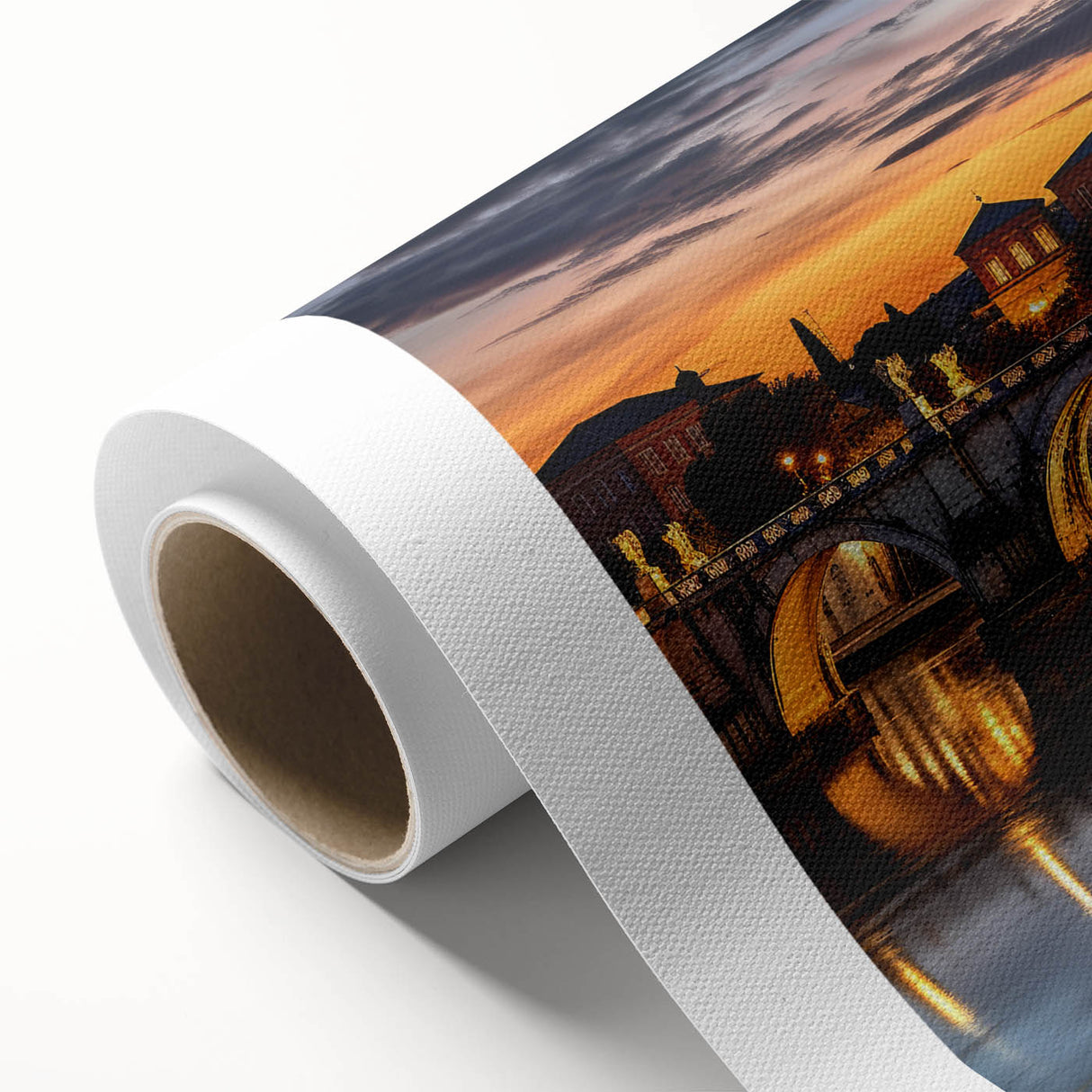 Art deco poster of the Vatican scenery in muted earth tones on rolled canvas.