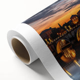 Art deco poster of the Vatican scenery in muted earth tones on rolled canvas.