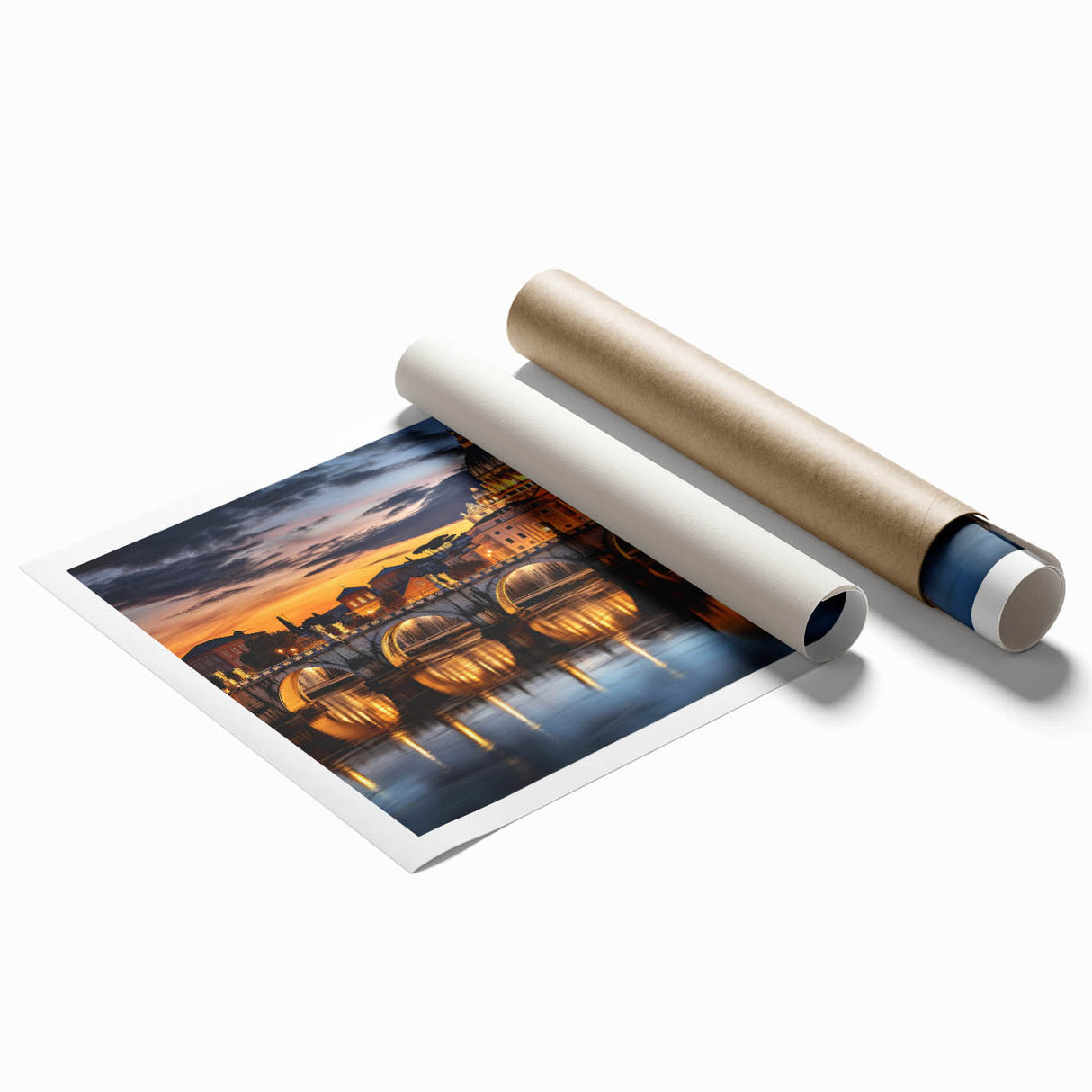 Extra large rolled print of Vatican scenery with muted earth tones, ideal for classy bathroom wall art.