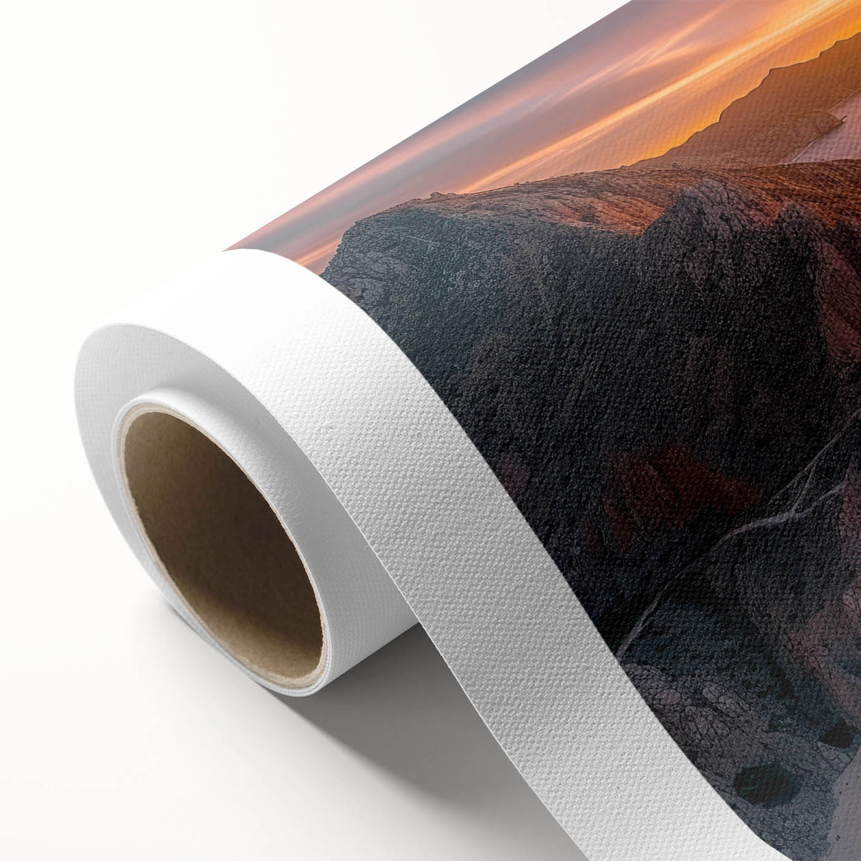 Art Deco style poster of Baja California scenery on rolled canvas, featuring pastel colors, ideal for nursery wall art.