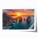 Extra large rolled print of Baja California scenery with vibrant floral elements, ideal for dining room wall art.