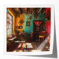 Extra large rolled print of Mexico City scenery with vibrant floral elements, ideal for art wall dining room.