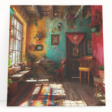 Large black and white print of Mexico City skyline on stretched canvas, ideal for kitchen wall art or bedroom ambiance.