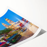 Extra large wall art featuring line art flowers in muted earth tones on a rolled canvas, ideal for large living room decor.