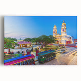 Black and white stretched canvas of Yucatan scenery, ideal for kitchen wall art.