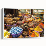 Vintage poster art of Dubai skyline in colorful hues on extra large framed canvas, ideal for living room decor.