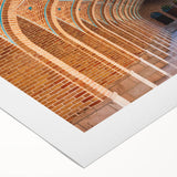 Art deco poster of a Middle Eastern scenery in muted earth tones, rolled canvas, suitable for dining room decor.