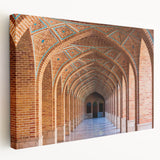 Large art depicting a Middle Eastern scenery in muted earth tones on stretched canvas, ideal for kitchen wall art.