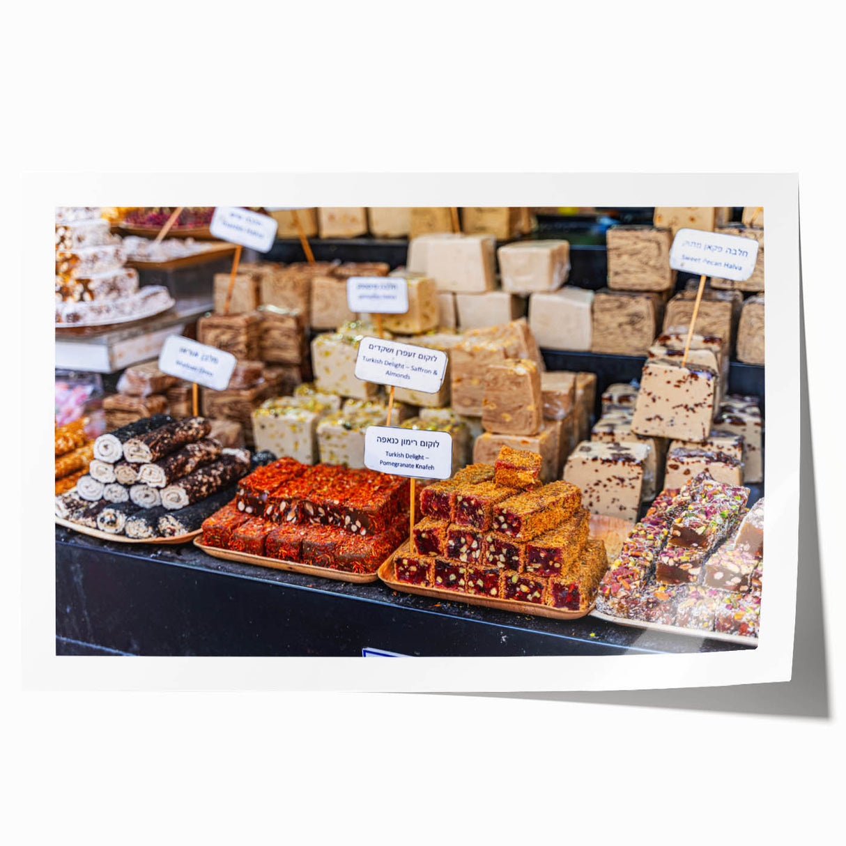 Extra large rolled print of Jerusalem scenery with muted earth tones, ideal for art wall dining room.