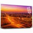 Acrylic glass print of an abstract Oman scenery in muted earth tones, suitable for bedroom or dining room decor.