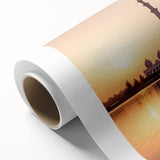 Art Deco poster of Abu Dhabi skyline in pastel shades on rolled canvas, ideal for nursery wall art.
