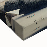 Large art of a black and white Fiji landscape on stretched canvas, ideal for bedroom wall decor.