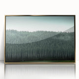 Acrylic print of Auckland skyline in gold frame, featuring mid-century modernist style, ideal for modern art wall decor.