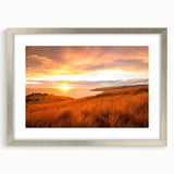 Textured abstract art print depicting Canterbury, New Zealand, in muted earth tones on a silver-framed canvas.