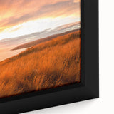 Extra large black wall art depicting a textured, colorful New Zealand Canterbury scenery on framed canvas.