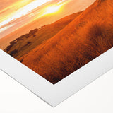 Art deco poster of Canterbury, New Zealand scenery on rolled canvas, featuring muted earth tones.