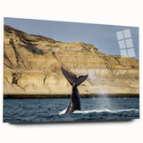 Acrylic print of a large abstract depiction of an Argentine landscape in muted earth tones.