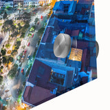 Large abstract wall art featuring a Bolivian landscape in muted earth tones on acrylic glass.