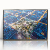 Mid-century modernist art depicting a Bolivian landscape in acrylic, featuring serene earth tones.