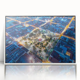 Acrylic print of a Bolivian landscape in muted earth tones, framed in white, suitable as modern art wall decor.