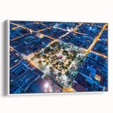 Vintage poster art of a colorful Bolivian landscape on extra large framed canvas, ideal for living room decor.