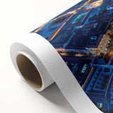 Art deco poster of a Bolivian landscape on rolled canvas, featuring muted earth tones, ideal for nursery wall art.