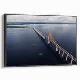 Black and white framed canvas of a vintage Brazilian landscape, ideal for bedroom wall art.