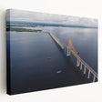 Large canvas art featuring a panoramic view of a Brazilian landscape in vibrant green and blue tones.