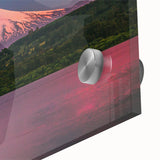 Large abstract wall art of a South American Chilean landscape in muted earth tones on acrylic glass.