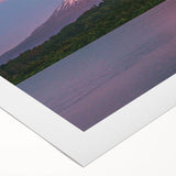 Art deco poster of a Chilean landscape on rolled canvas, featuring muted earth tones, ideal for dining room wall art.