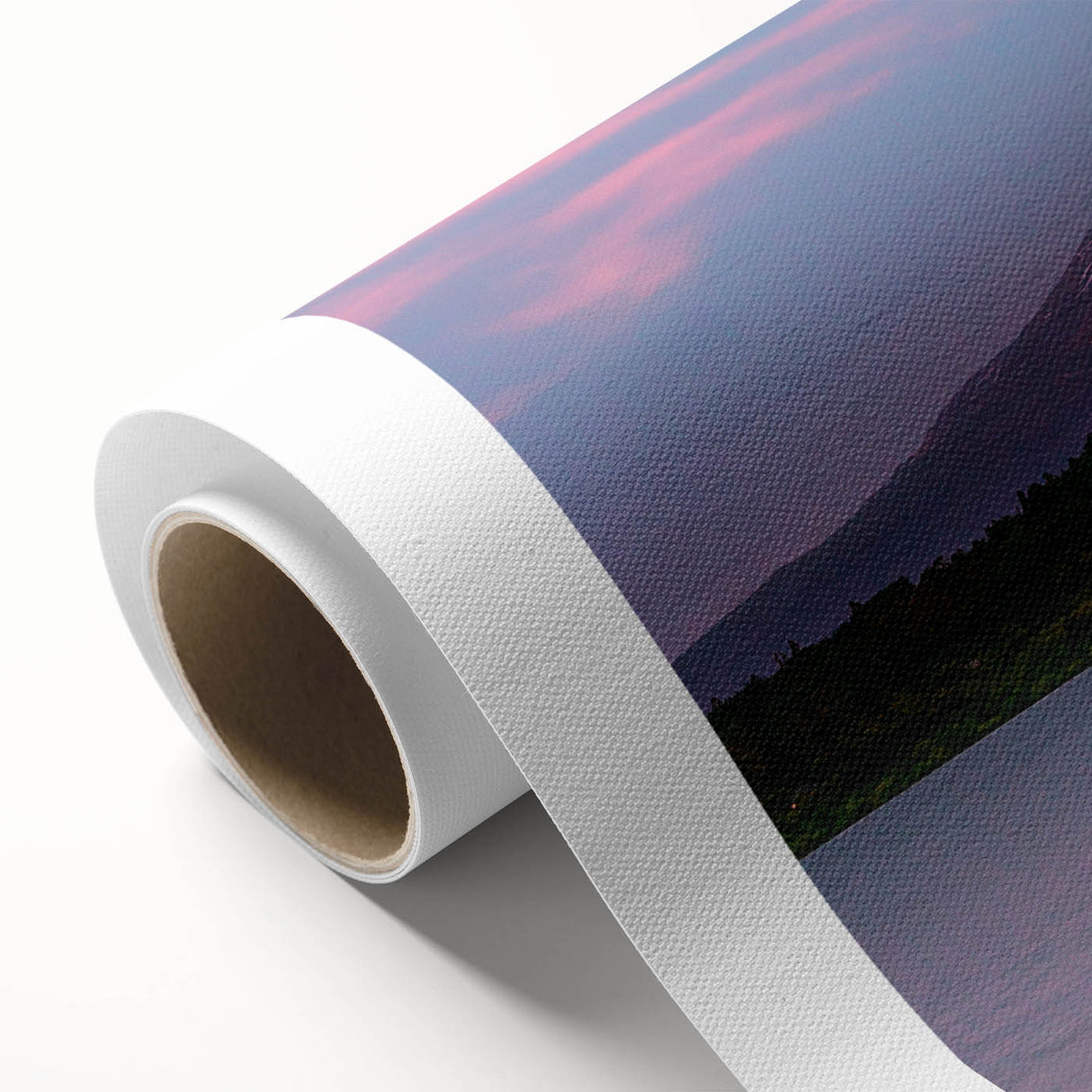 Art Deco style poster of a scenic South American landscape in vibrant greens and blues on rolled canvas.