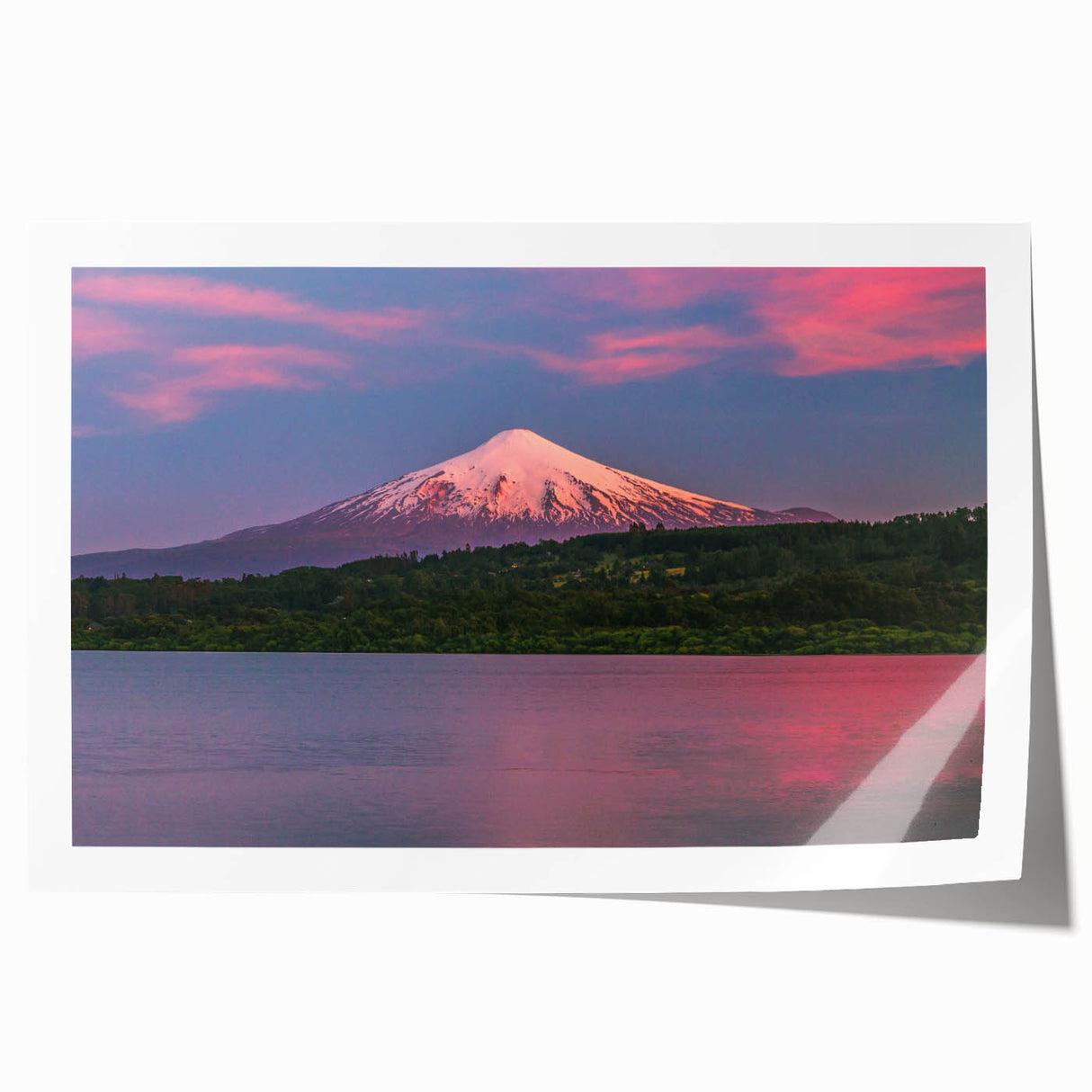 Extra large rolled print of a scenic Chilean landscape in muted earth tones, ideal for art wall dining room.