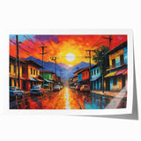 Extra large rolled print of a Colombian landscape with vibrant greenery and floral elements.